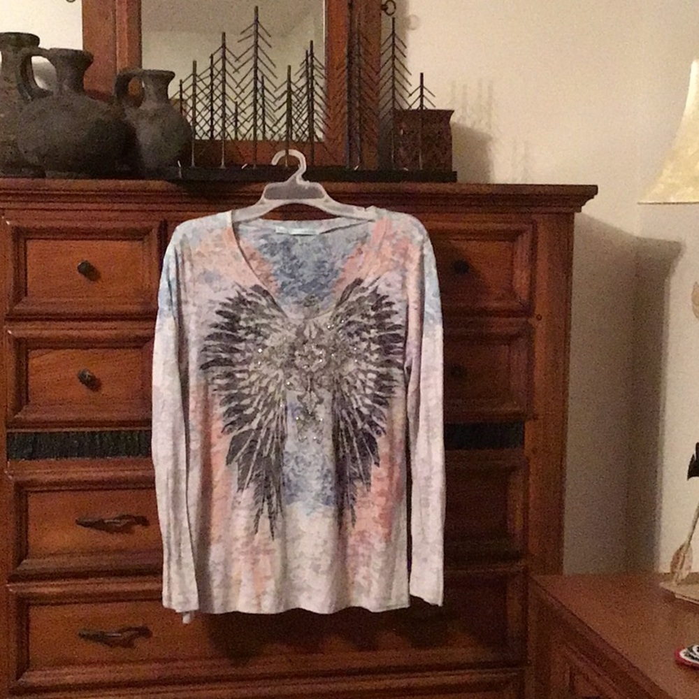 XL Women’s Graphic Long Sleeve Shirt with Wing Design by Maurice’s